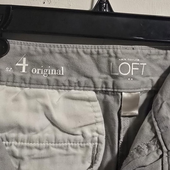 Ann Taylor Gray Bermuda Shorts Casual Cotton Blend - Picture 4 of 5